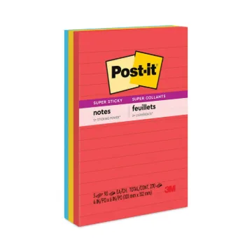 Pads in Marrakesh Colors, Lined, 4 x 6, 90-Sheet, 3/Pack (MINIMUM ORDER QUANTITY IS 1 CT OR 12 PK)