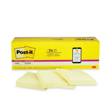 Canary Yellow Note Pads, 3 x 3, 90-Sheet, 24/Pack (MINIMUM ORDER QUANTITY IS 1 CT OR 8 PK)