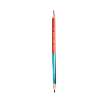 Verithin Dual-Ended Two-Color Pencils, 2 mm, Blue/Red Lead, Blue/Red Barrel, Dozen
