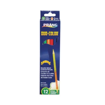 Duo-Color Colored Pencil Sets, 3 mm, Assorted Lead/Barrel Colors, 6/Pack