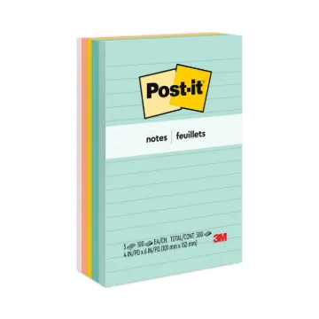 Original Pads in Marseille Colors, Lined, 4 x 6, 100-Sheet, 5/Pack (MINIMUM ORDER QUANTITY IS 1 CT O