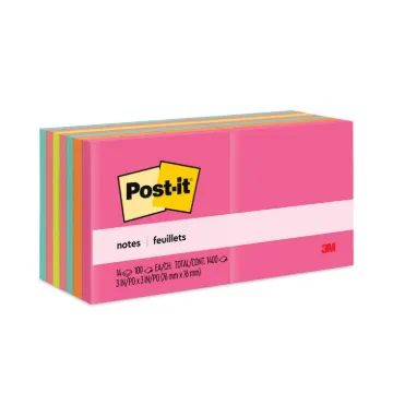 Original Pads in Cape Town Colors, 3 x 3, 100-Sheet, 14/Pack
