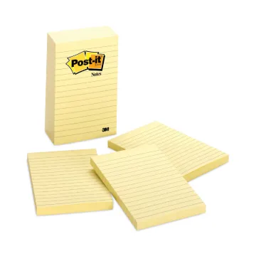 Original Pads in Canary Yellow, Lined, 4 x 6, 100-Sheet, 5/Pack