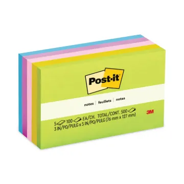 Original Pads in Jaipur Colors, 3 x 5, 100-Sheet, 5/Pack