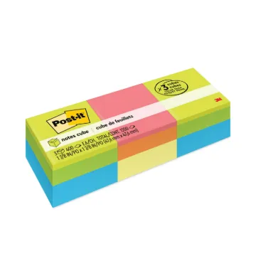 Mini Cubes, 1 7/8 x 1 7/8, Orange Wav/Green Wave, 400-Sheet, 3/Pack