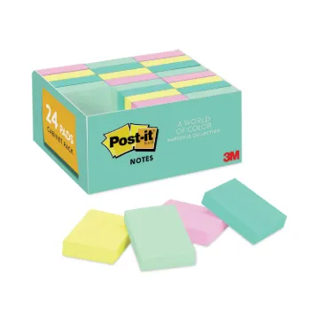 Original Pads in Marseille Colors, Value Pack, 1 3/8 x 1 7/8, 100-Sheet, 24/Pack
