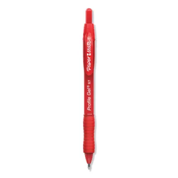 Profile Retractable Gel Pen, Medium 0.7 mm, Red Ink, Translucent Red Barrel, Dozen