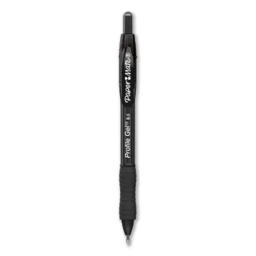 Profile Retractable Gel Pen, Fine 0.5 mm, Black Ink, Translucent Black Barrel, Dozen
