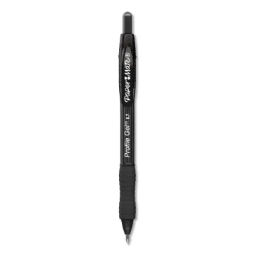 Profile Retractable Gel Pen, Medium 0.7 mm, Black Ink, Translucent Black Barrel, Dozen