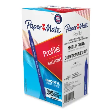 Profile Retractable Ballpoint Pen, Bold 1 mm, Blue Ink/Barrel, 36/Pack