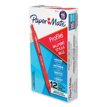 Profile Retractable Ballpoint Pen, Bold 1 mm, Red Ink/Barrel, Dozen