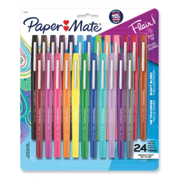 Limited Edition Point Guard Flair Stick Porous Point Pen, Medium 0.7mm, Tropical Ink/Barrel, 24/Set