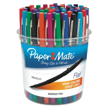 Point Guard Flair Stick Porous Point Pen, Bold 1.4mm, Assorted Ink/Barrel, 48/Set
