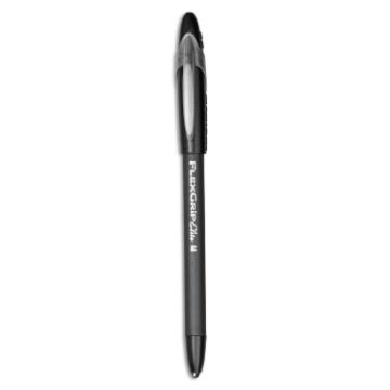 FlexGrip Elite Stick Ballpoint Pen, Medium 1mm, Black Ink/Barrel, Dozen