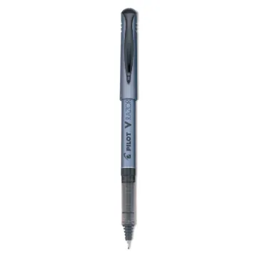 V Razor Point Liquid Ink Stick Marker Pen, 0.5mm, Black Ink, Gray Barrel, Dozen (MINIMUM ORDER QUANT