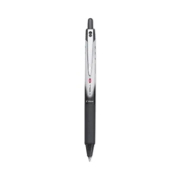 VBall RT Liquid Ink Retractable Roller Ball Pen, 0.5mm, Black Ink, Black/White Barrel