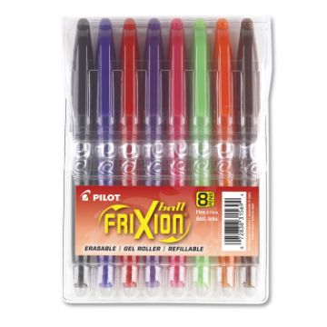 FriXion Ball Erasable Stick Gel Pen, Fine 0.7mm, Assorted Ink/Barrel, 8/Pack (MINIMUM ORDER QUANTITY