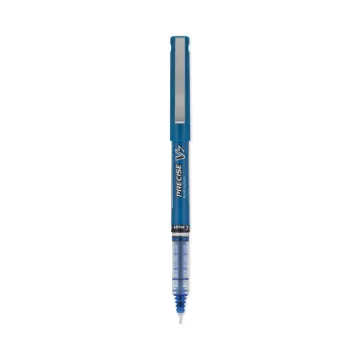 Precise V7 Stick Roller Ball Pen, Fine 0.7mm, Blue Ink/Barrel, Dozen