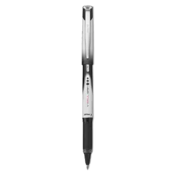 VBall Grip Liquid Ink Roller Ball Pen, Stick, Extra-Fine 0.5 mm, Black Ink, Black/White Barrel, Doze