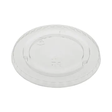 EarthChoice Cold Cup Lids with No Straw Hole, Fits 9 to 20 oz Size A Cups, Clear, 1,020/Carton