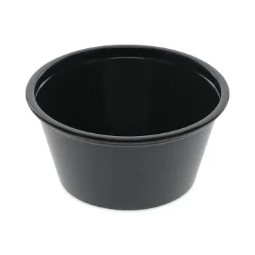 Plastic Souffl Cups, 2 oz., Black, 200/Bag, 12 Bags/Carton