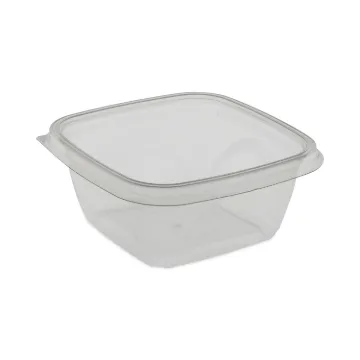 EarthChoice Recycled PET Square Base Salad Containers, 16 oz, 5 x 5 x 1.75, Clear, 504/Carton