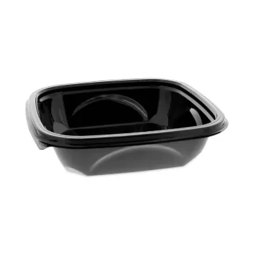 EarthChoice PET Container Bases, 24 oz, 7 x 7 x 1.52, Black, 300/Carton