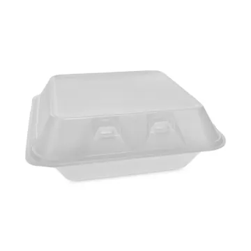 SmartLock Foam Hinged Containers, Medium, 3-Compartment, 8 x 8.5 x 3, White, 150/Carton