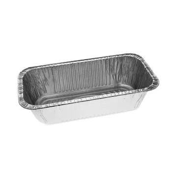 Aluminum Bread/Loaf Pans, Ribbed 1/3-Size, 8.04 x 5.9 x 3, 200/Carton