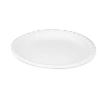 Unlaminated Foam Dinnerware, Plate, 10.25" Diameter, White, 540/Carton