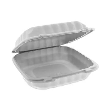 EarthChoice SmartLock Microwavable Hinged Lid Containers, 8.31 x 8.35 x 3.1, White, 200/Carton