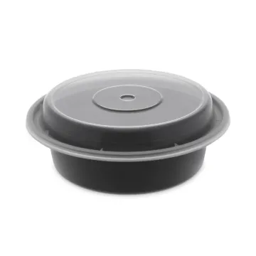 VERSAtainers, 16 oz, 6" Diameter, Black/Clear, 150/Carton
