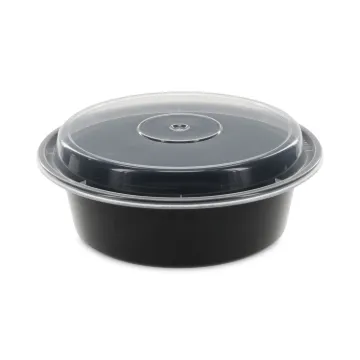 VERSAtainers, 32 oz, 7" Diameter x 2"h, Black/Clear, 150/Carton