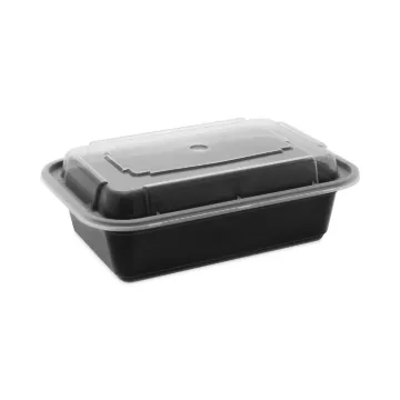 VERSAtainers, 24 oz, 5 x 7.25 x 2, Black/Clear, 150/Carton