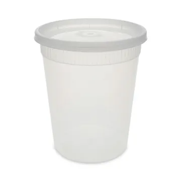 DELItainer Microwavable Combo, 32 oz, 4 .55" Diameter x 5.55"h, Clear, 240/Carton