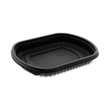 EarthChoice ClearView MealMaster Container, 16 oz, 8.13 x 6.5 x 1, Black, 252/Carton