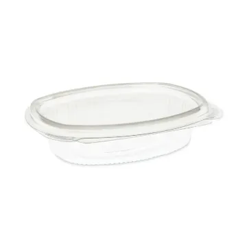 EarthChoice PET Hinged Lid Deli Container, 8 oz, 4.92 x 5.87 x 1.32, Clear, 200/Carton