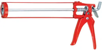 Red Skeleton Caulking Gun with Nozzle Unblock Pin