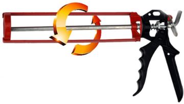 Black & Red Quart Swivel Body Caulking Gun with Professional Quality Anti-Dip Function