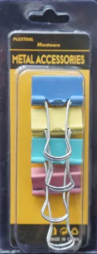 1" Assorted Colors Binder Clips, 4/Pack, 24/Case