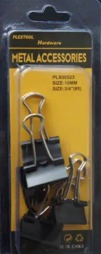 3/4" Black Binder Clips, 6/Pack, 24/Case