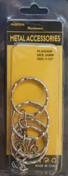 1-1/8" Spiral Key Rings, 4/Pack, 24/Case