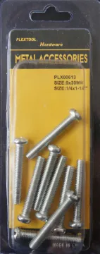 1/4" x 1-1/4" Combination Machine Round Head Screws, 9/Pack, 24/Case