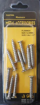 1/4" x 1-1/4" Phillips Stainless Steel Flat Head Screws, 10/Pack, 24/Case
