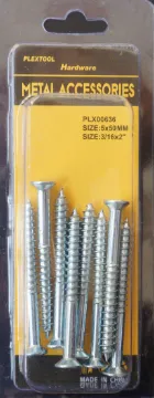 3/16" x 2" Phillips Wood Flat Head Screws, 8/Pack, 24/Case