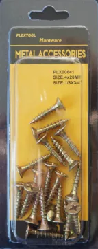 1/8" x 3/4" Phillips Wood (ChipBoard) Gold Flat Head Screws, 20/Pack, 24/Case