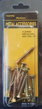 1/8" x 1-3/16" Phillips Wood (ChipBoard) Gold Flat Head Screws, 16/Pack, 24/Case