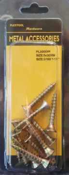 3/16" x 1-3/16" Phillips Wood (ChipBoard) Gold Flat Head Screws, 11/Pack, 24/Case