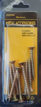 3/16" x 1-9/16" Phillips Wood (ChipBoard) Gold Flat Head Screws, 9/Pack, 24/Case