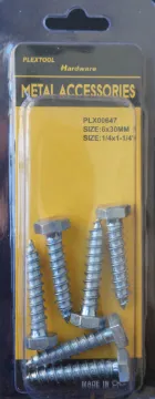 1/4" x 1-1/4" Hexagon Head Screws Bolts, 6/Pack, 24/Case